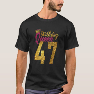 Vrouwen 47 jaar oud 1975 47e verjaardag koningin D T-shirt