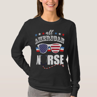 Vrouwen 4 juli 2022 Alle Amerikaanse verpleegsters T-shirt