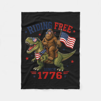Vrouwen 4 juli Bigfoot dinosaurus VS vlag jongens Fleece Deken