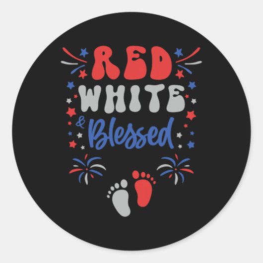 Vrouwen 4 juli zwangerschap jurk rood wit en b ronde sticker (Voorkant)