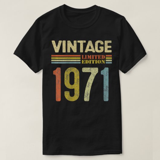 Vrouwen 50 jaar oude cadeautjes 1971 beperkte bew t-shirt (Design voorkant)