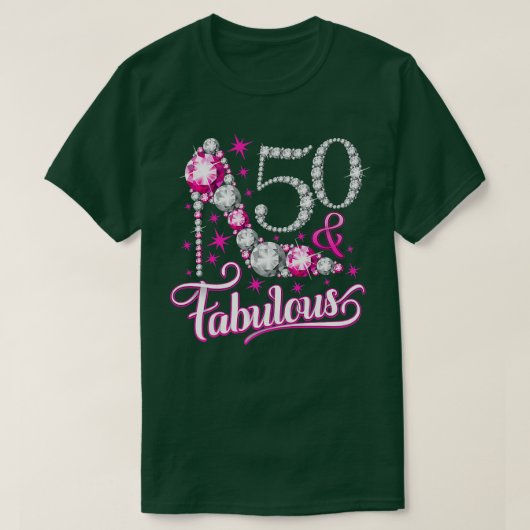 Vrouwen 50 jaar oude cadeautjes 50 en verbluffend  t-shirt (Design voorkant)