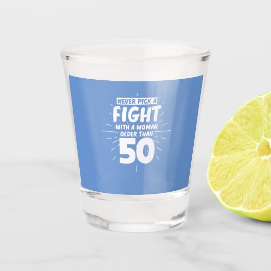 Vrouwen 50e verjaardag 50 jaar Funny Gift Shot Glas (Voorkant)