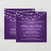 Vrouwen 50e verjaardag Paars mousserende ketting Kaart (Voorkant / Achterkant)