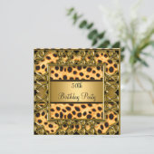 Vrouwen 50e verjaardag van de Jaguar-uitnodiging Kaart (Staand voorkant)