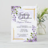 Vrouwen 50ste Verjaardag Party Bloemen Classic Ele Kaart (Staand voorkant)