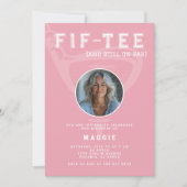 Vrouwen 50ste Verjaardag Party Golf Thema Foto Roz Kaart (Voorkant)