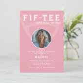 Vrouwen 50ste Verjaardag Party Golf Thema Foto Roz Kaart (Staand voorkant)