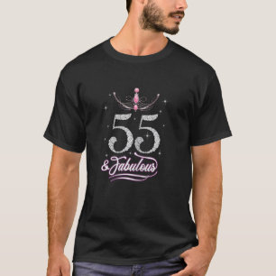 Vrouwen 55 jaar oud Fabulous Diamond Crown Happy 5 T-shirt