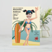 Vrouwen 60ste verjaardag 🎉 Beach Bikini Party Kaart (Staand voorkant)