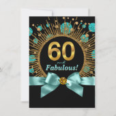 Vrouwen 60ste verjaardag Blauwgroen blauw en goud Kaart (Voorkant)