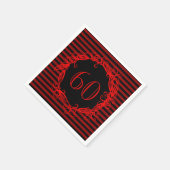 Vrouwen 60ste verjaardag zwart rood Swirly Servetten (Hoek)
