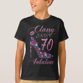 Vrouwen 70e verjaardag Classy Sassy 70 Fabulous Hi T-shirt (Voorkant)