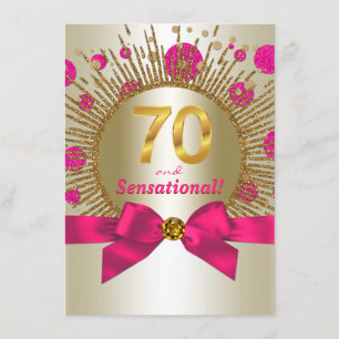 Vrouwen 70e verjaardag Fuchsia Gold Kaart