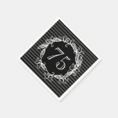 Vrouwen 70ste verjaardag Wit Zwart Grijs Swirly Servet (Hoek)