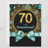 Vrouwen 70ste verjaardagsfeest Blauwgroen Blauw Go Kaart (Voorkant)