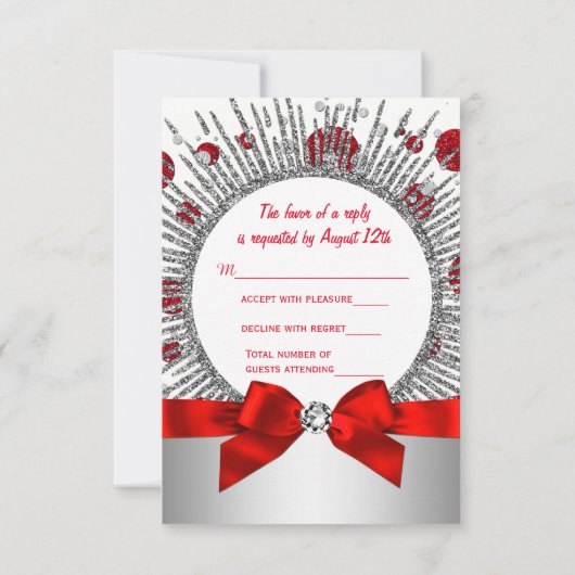 Vrouwen 70ste verjaardagsfeest RSVP Red Silver (Achterkant)