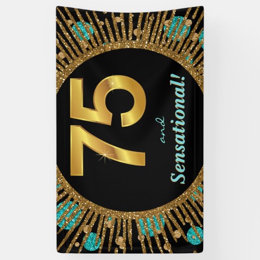 Vrouwen 75e verjaardag spandoek (Verticaal)