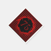 Vrouwen 75ste verjaardag zwart rood Swirly Servetten (Hoek)