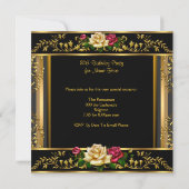 Vrouwen 80e verjaardag Roos Gold  Kaart (Achterkant)