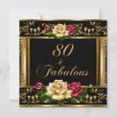 Vrouwen 80e verjaardag Roos Gold  Kaart (Voorkant)