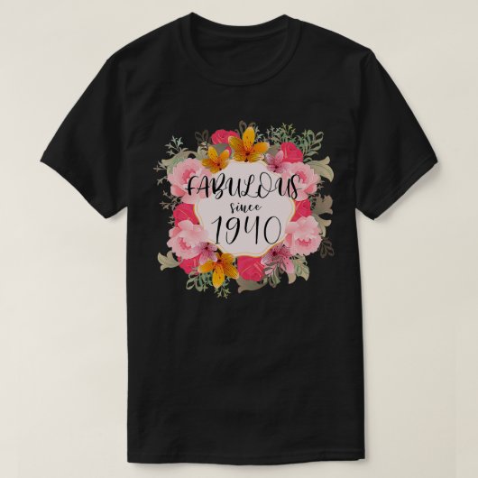 Vrouwen 82 jaar oud geweldig sinds 1940 Happy 82nd T-shirt (Design voorkant)