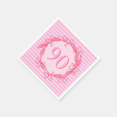 Vrouwen 90ste verjaardag Mooie Roze Swirly Servet (Hoek)