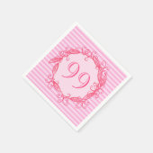 Vrouwen 99e verjaardag Mooie roze swirly Servet (Hoek)