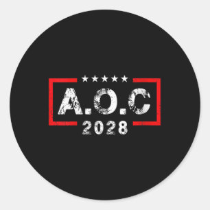 Vrouwen A.O.C Alexandria Ocasio Cortez 2028 voor P Ronde Sticker