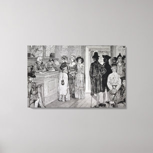 Vrouwen aan de Polen in New Jersey Canvas Afdruk