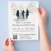 Vrouwen aanbidden kerk retraite roze bomen flyer (Hand)