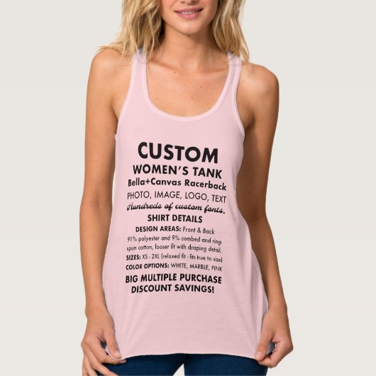 Vrouwen Aangepaste Gepersonaliseerde Zachte Roze T Tanktop (Voorkant)