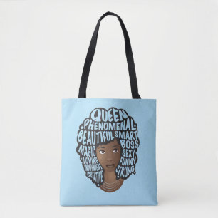 Vrouwen aanmoedigen, blauw tote bag