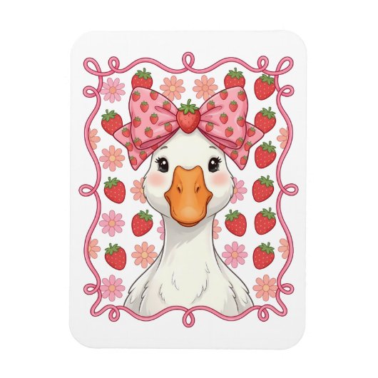 Vrouwen Aardbei Gans Zomer Boog Magneet (Verticaal)