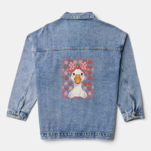 Vrouwen Aardbei Gans Zomer Strik Denim Jacket