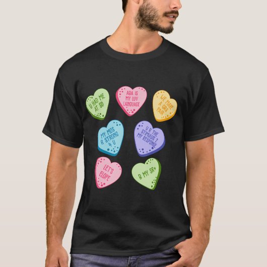 Vrouwen ABA Valentijn Hart Gedrag Toegepast Snoep  T-shirt (Voorkant)