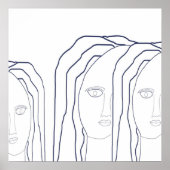 Vrouwen abstract Face Art Poster (Voorkant)