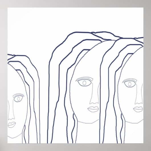 Vrouwen abstract Face Art Poster (Voorkant)