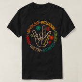 Vrouwen accepteren Aanpassing Advocate Inclusion E T-shirt (Design voorkant)