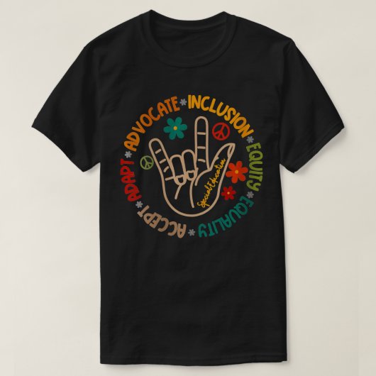 Vrouwen accepteren Aanpassing Advocate Inclusion E T-shirt (Design voorkant)