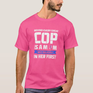 Vrouwen achter elke grote agent is een politie-age t-shirt