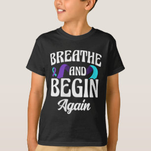 Vrouwen ademen en beginnen opnieuw depressie Aware T-shirt