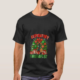 Vrouwen Ademhalingstherapeut Kleurrijke Lung Kerst T-shirt