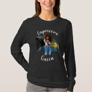 Vrouwen Afro Bahaman Capricorn Queen Black Womens T-shirt