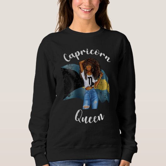 Vrouwen Afro Bahaman Capricorn Queen Black Womens Trui (Voorkant)