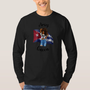 Vrouwen Afro-Cubaanse Ram Koningin Afrikaanse Dier T-shirt