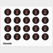 Vrouwen Afro Messy Bun Peace Love Cure Sikkelcel Ronde Sticker (Vel)