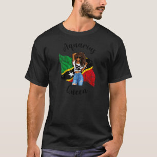 Vrouwen Afro St Kitts & Nevis Waterman Koningin Af T-shirt