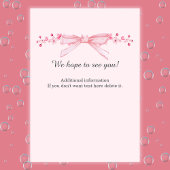 Vrouwen Afscheid Roze Bow Bloemen Border Party Kaart