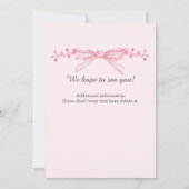 Vrouwen Afscheid Roze Bow Bloemen Border Party Kaart (Achterkant)
